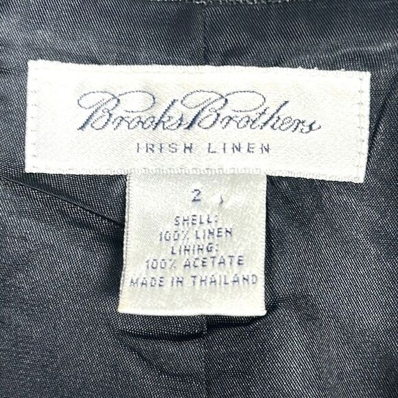 Brooks Brothers Women’s Irish Linen Black Charcoal Oversized Blazer  US 2-4 - Picture 11 of 15